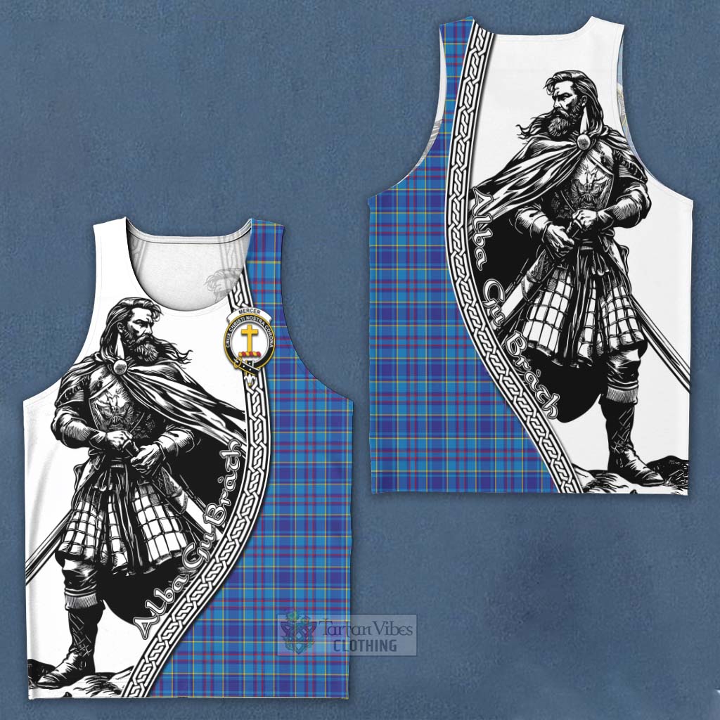 Tartan Vibes Clothing Mercer Tartan Clan Crest Men's Tank Top with Highlander Warrior Celtic Style