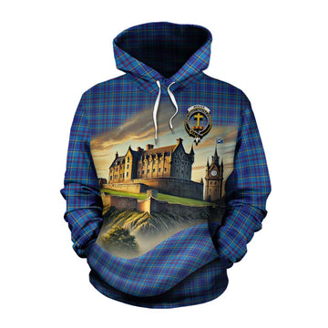 Tartan Vibes Clothing Mercer Tartan Family Crest Cotton Hoodie with Scottish Ancient Castle Style