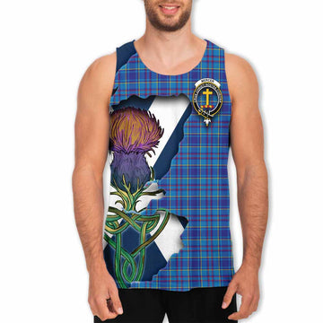 Tartan Vibes Clothing Mercer Tartan Family Crest Men's Tank Top Scottish Thistle Celtic Inspired