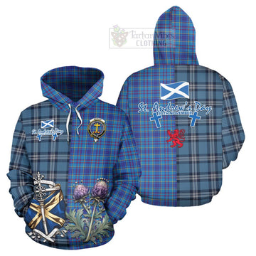 Tartan Vibes Clothing Mercer Tartan Hoodie Happy St. Andrew's Day Half Tartan Style