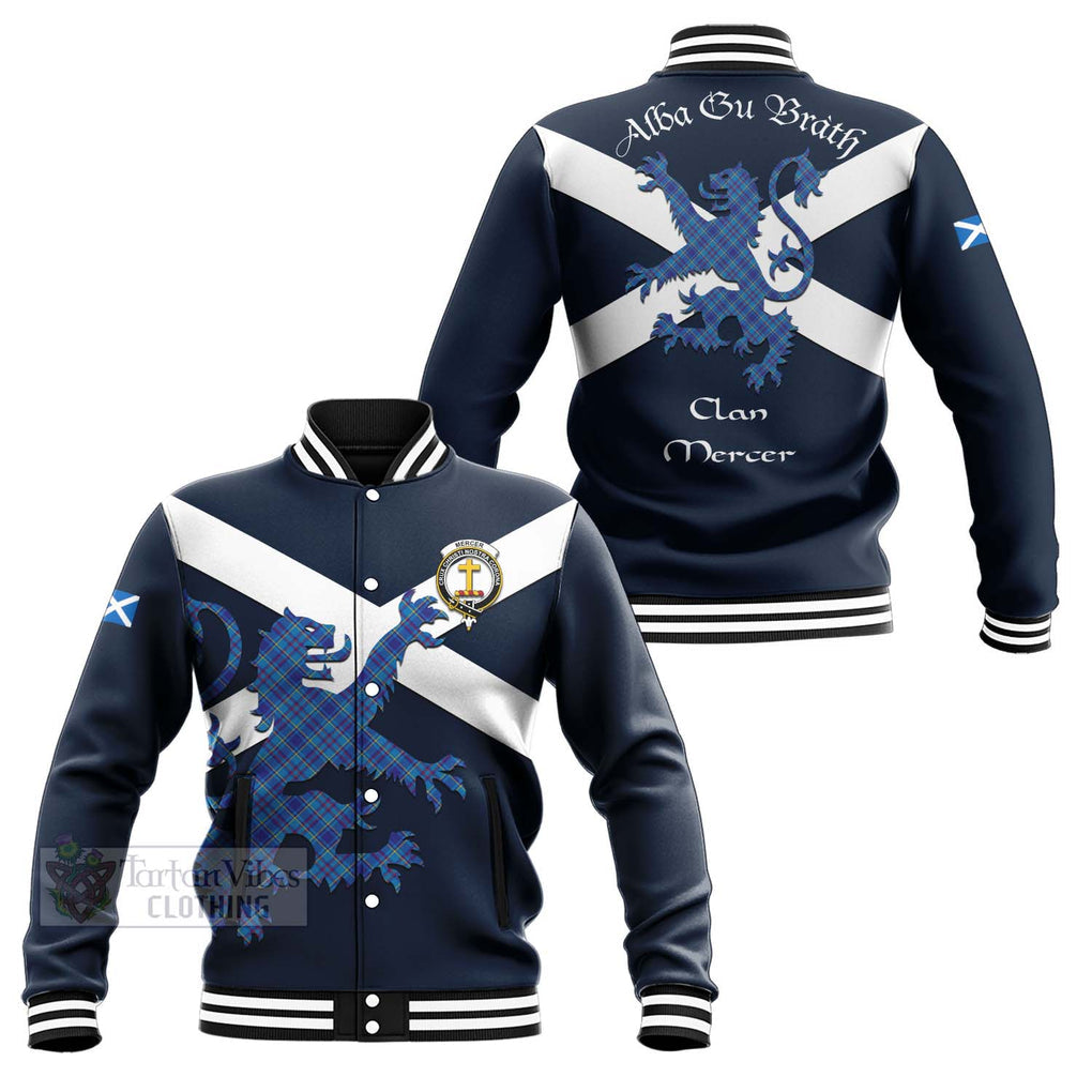 Tartan Vibes Clothing Mercer Tartan Lion Rampant Baseball Jacket – Proudly Display Your Heritage with Alba Gu Brath and Clan Name