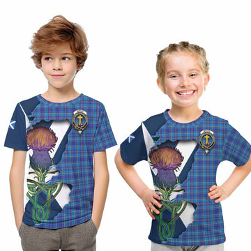 Mercer Tartan Family Crest Kid T-Shirt Scottish Thistle Celtic Inspired