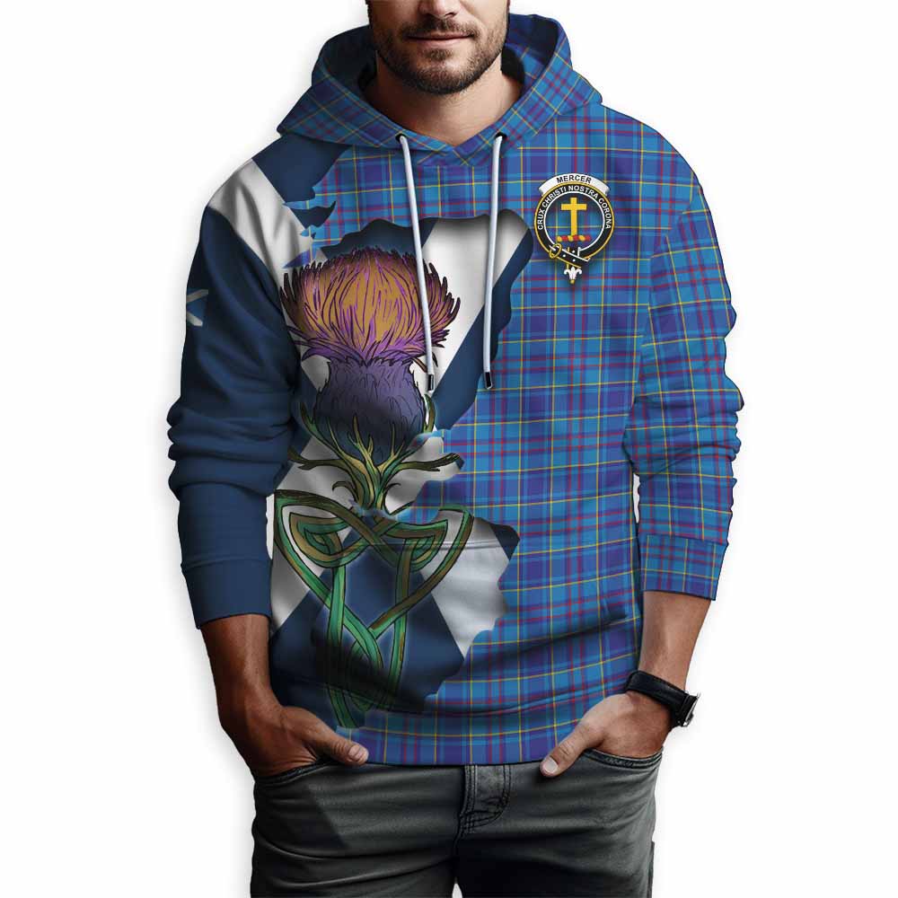 Tartan Vibes Clothing Mercer Tartan Family Crest Hoodie Scottish Thistle Celtic Inspired