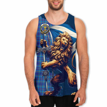 Tartan Vibes Clothing Mercer Tartan Family Crest Men's Tank Top with Scottish Majestic Lion