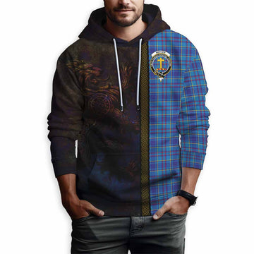 Tartan Vibes Clothing Mercer Tartan Family Crest Hoodie Alba Gu Brath Be Brave Lion Ancient Style