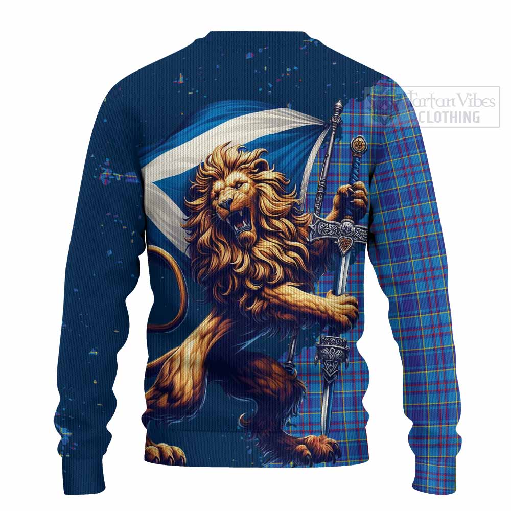 Tartan Vibes Clothing Mercer Tartan Family Crest Knitted Sweater with Scottish Majestic Lion