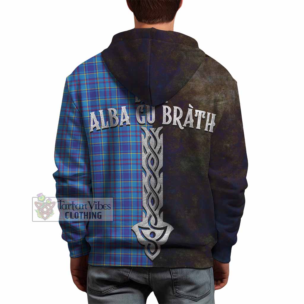 Tartan Vibes Clothing Mercer Tartan Family Crest Hoodie Alba Gu Brath Be Brave Lion Ancient Style