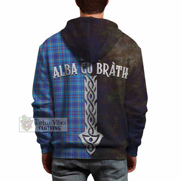 Tartan Vibes Clothing Mercer Tartan Family Crest Hoodie Alba Gu Brath Be Brave Lion Ancient Style