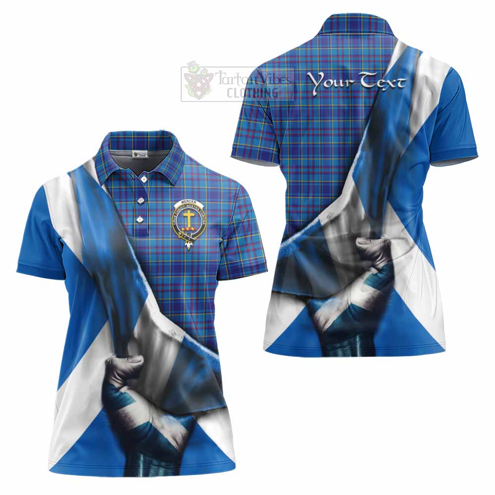 Tartan Vibes Clothing Mercer Tartan Women's Polo Shirt with Family Crest Scotland Patriotic Style