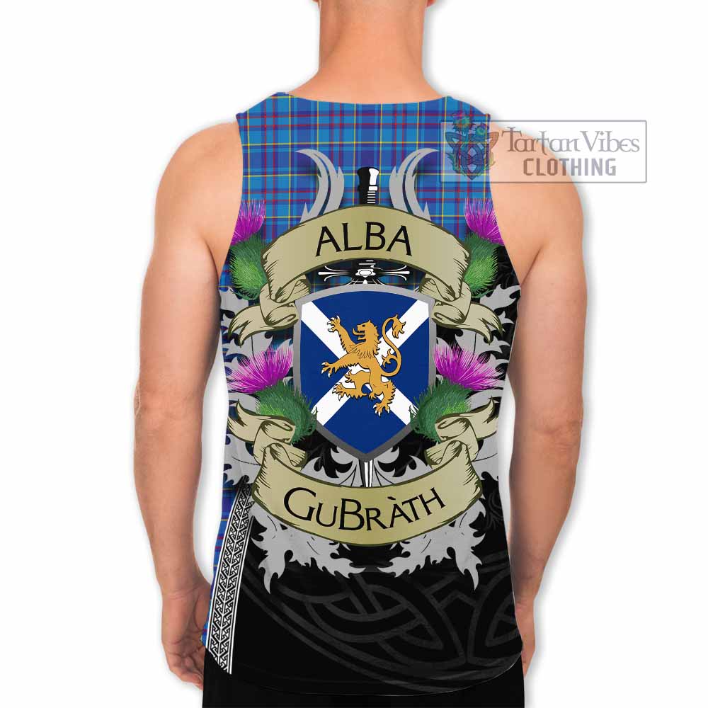 Tartan Vibes Clothing Mercer Tartan Family Crest Men's Tank Top Lion Rampant Royal Thistle Shield Celtic Inspired