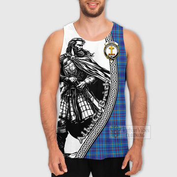 Tartan Vibes Clothing Mercer Tartan Clan Crest Men's Tank Top with Highlander Warrior Celtic Style