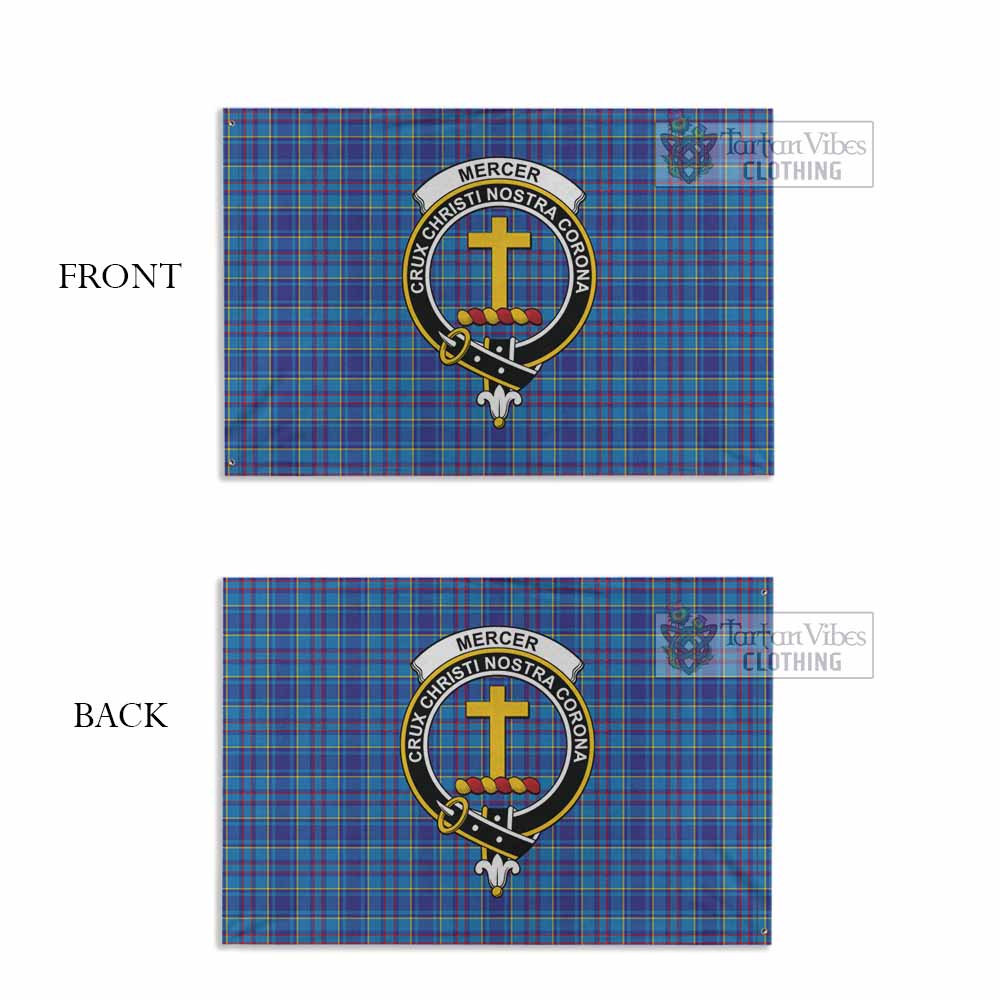 Tartan Vibes Clothing Mercer Tartan House Flag with Family Crest