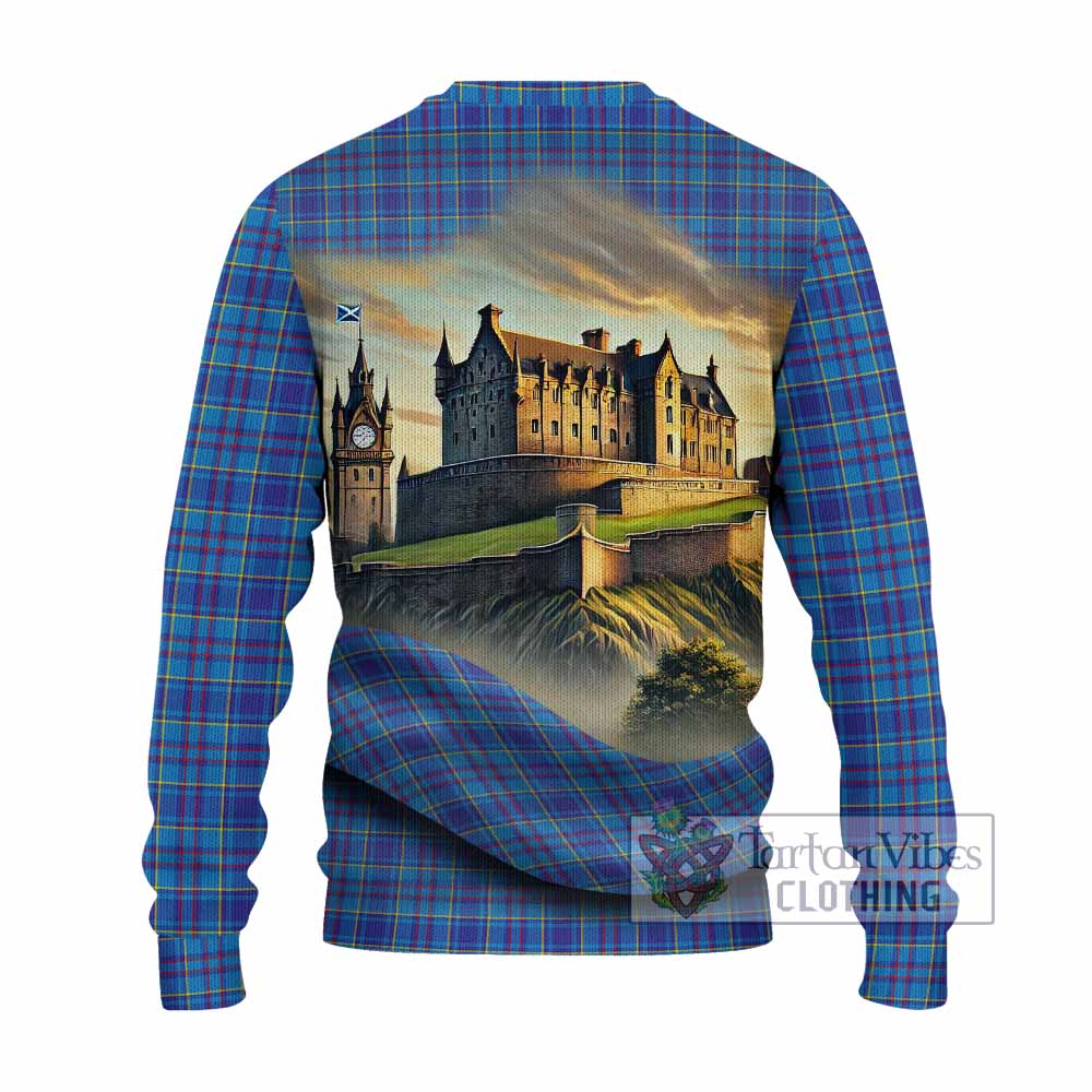 Tartan Vibes Clothing Mercer Tartan Family Crest Knitted Sweater with Scottish Ancient Castle Style