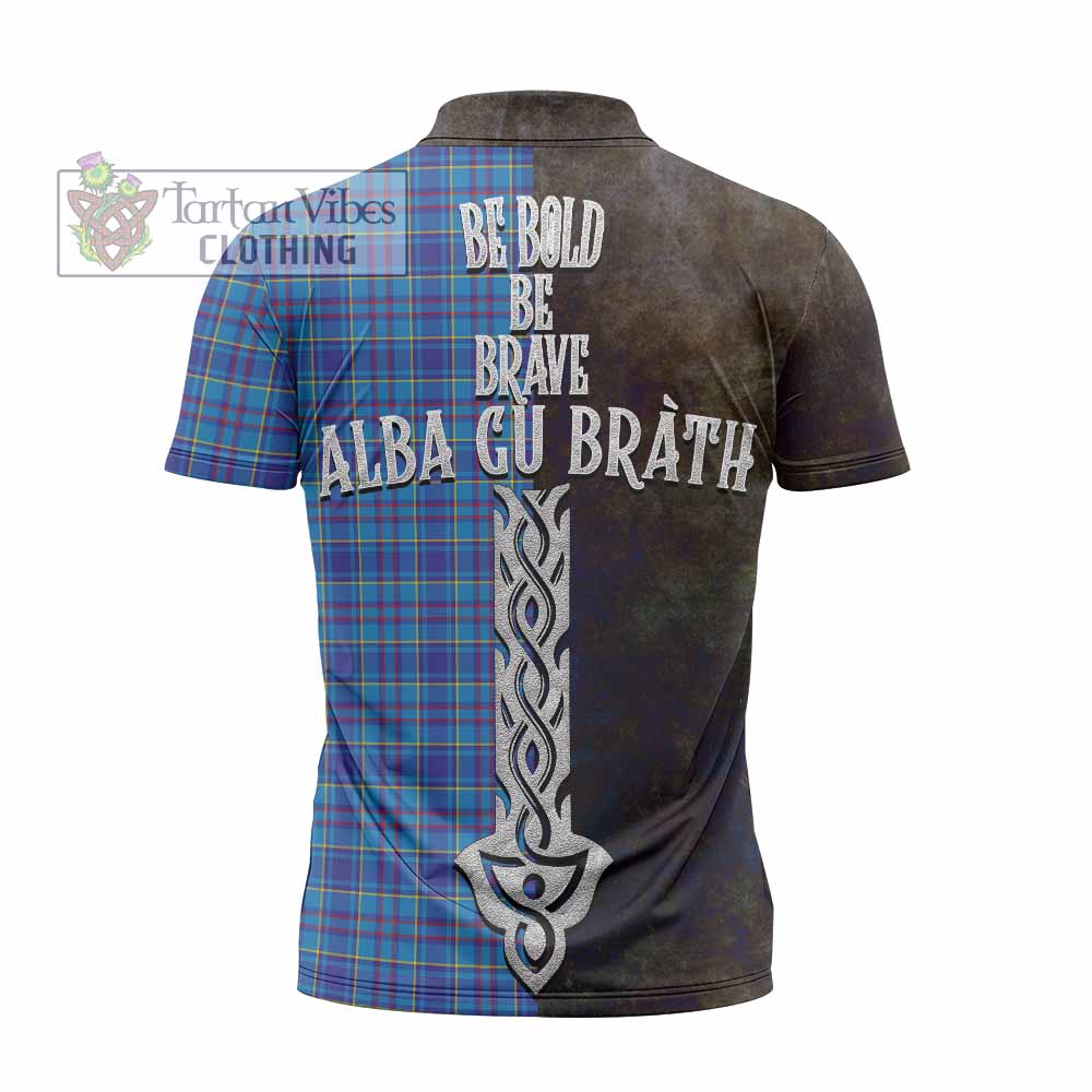 Tartan Vibes Clothing Mercer Tartan Family Crest Zipper Polo Shirt Alba Gu Brath Be Brave Lion Ancient Style