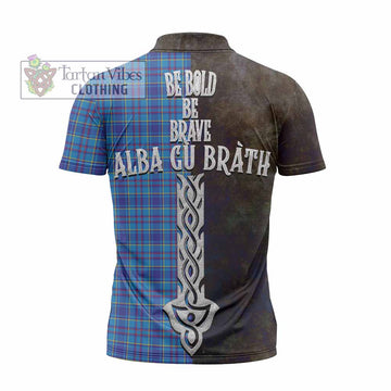 Mercer Tartan Family Crest Zipper Polo Shirt Alba Gu Brath Be Brave Lion Ancient Style