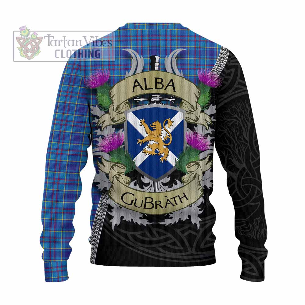Tartan Vibes Clothing Mercer Tartan Family Crest Knitted Sweater Lion Rampant Royal Thistle Shield Celtic Inspired