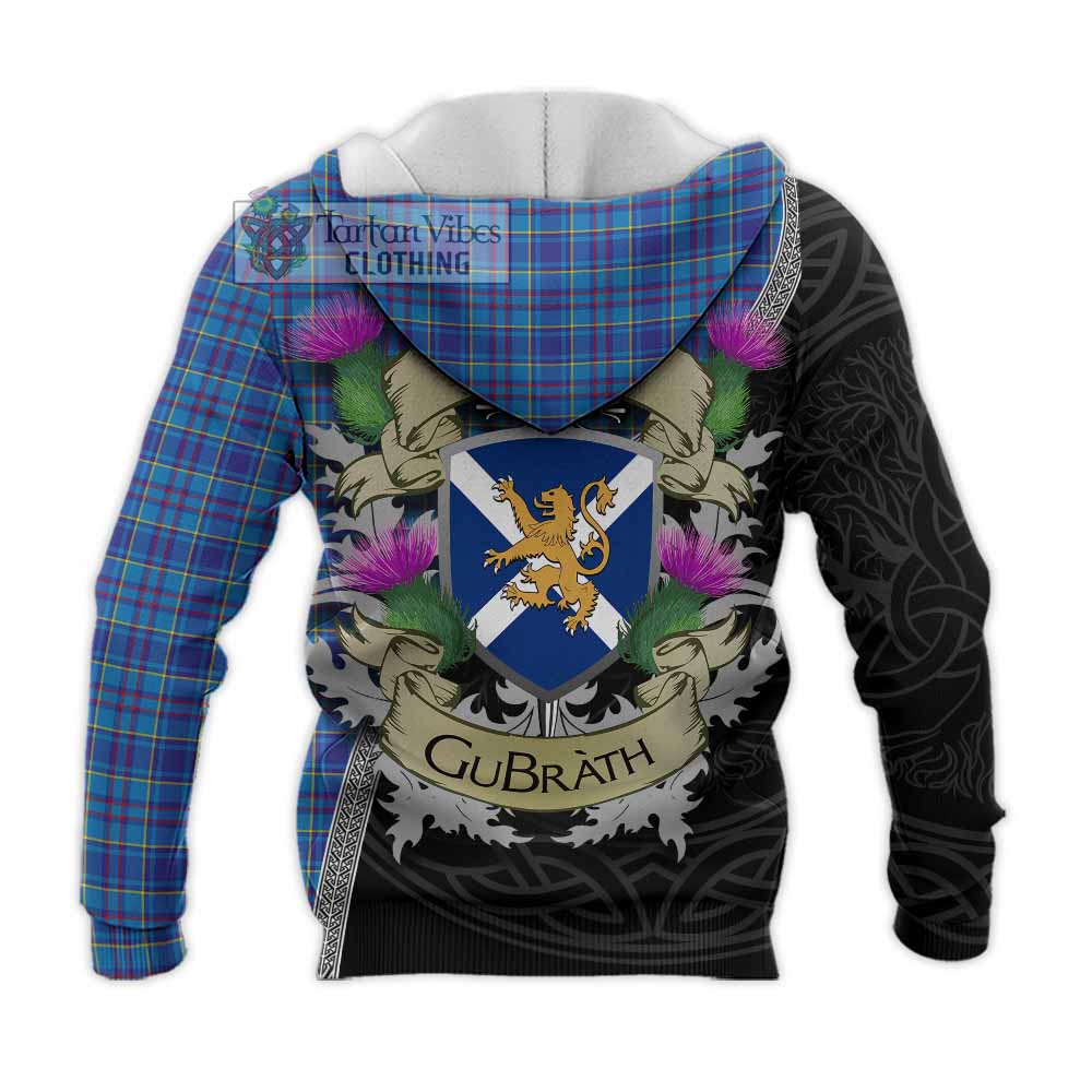 Tartan Vibes Clothing Mercer Tartan Family Crest Knitted Hoodie Lion Rampant Royal Thistle Shield Celtic Inspired