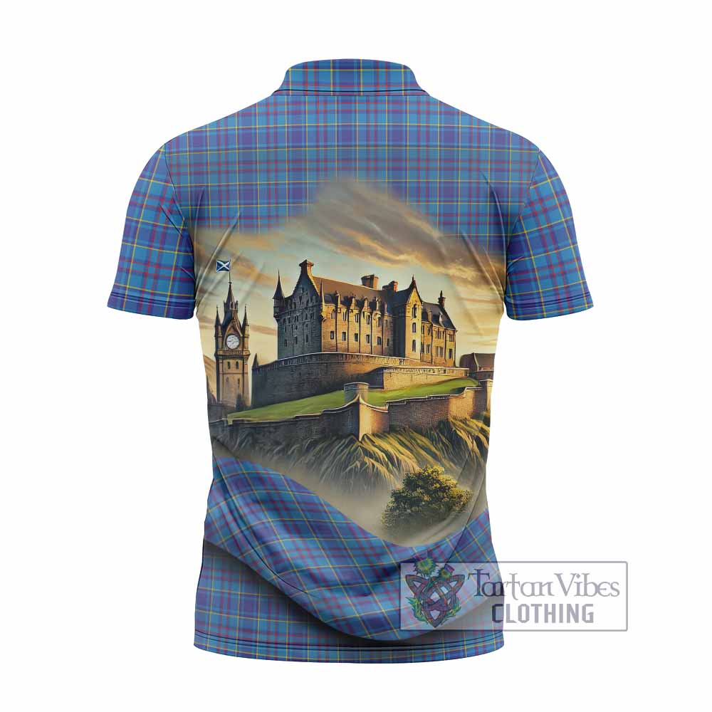 Tartan Vibes Clothing Mercer Tartan Family Crest Zipper Polo Shirt with Scottish Ancient Castle Stype