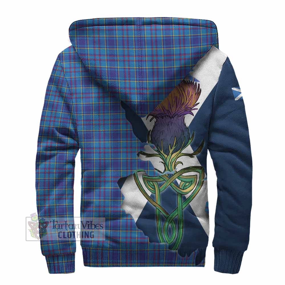 Tartan Vibes Clothing Mercer Tartan Family Crest Sherpa Hoodie Scottish Thistle Celtic Inspired