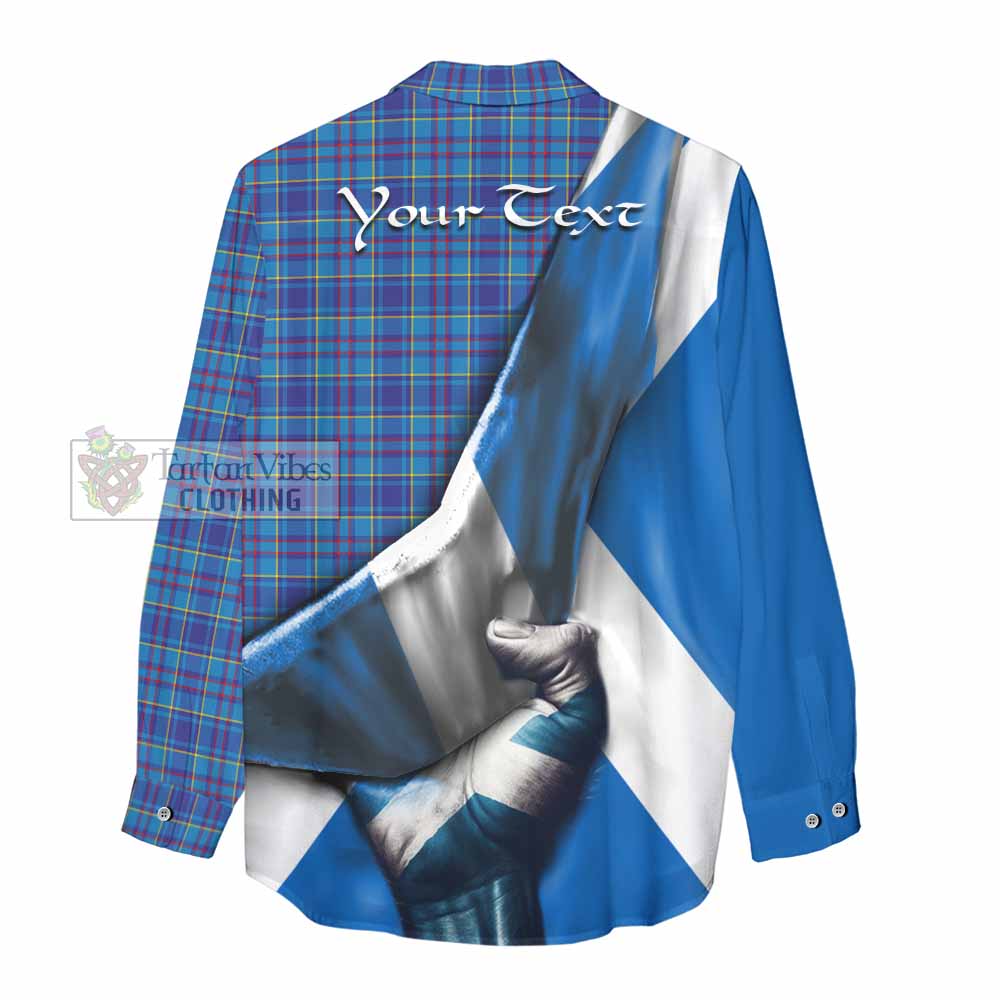 Tartan Vibes Clothing Mercer Tartan Women's Casual Shirt with Family Crest Scotland Patriotic Style