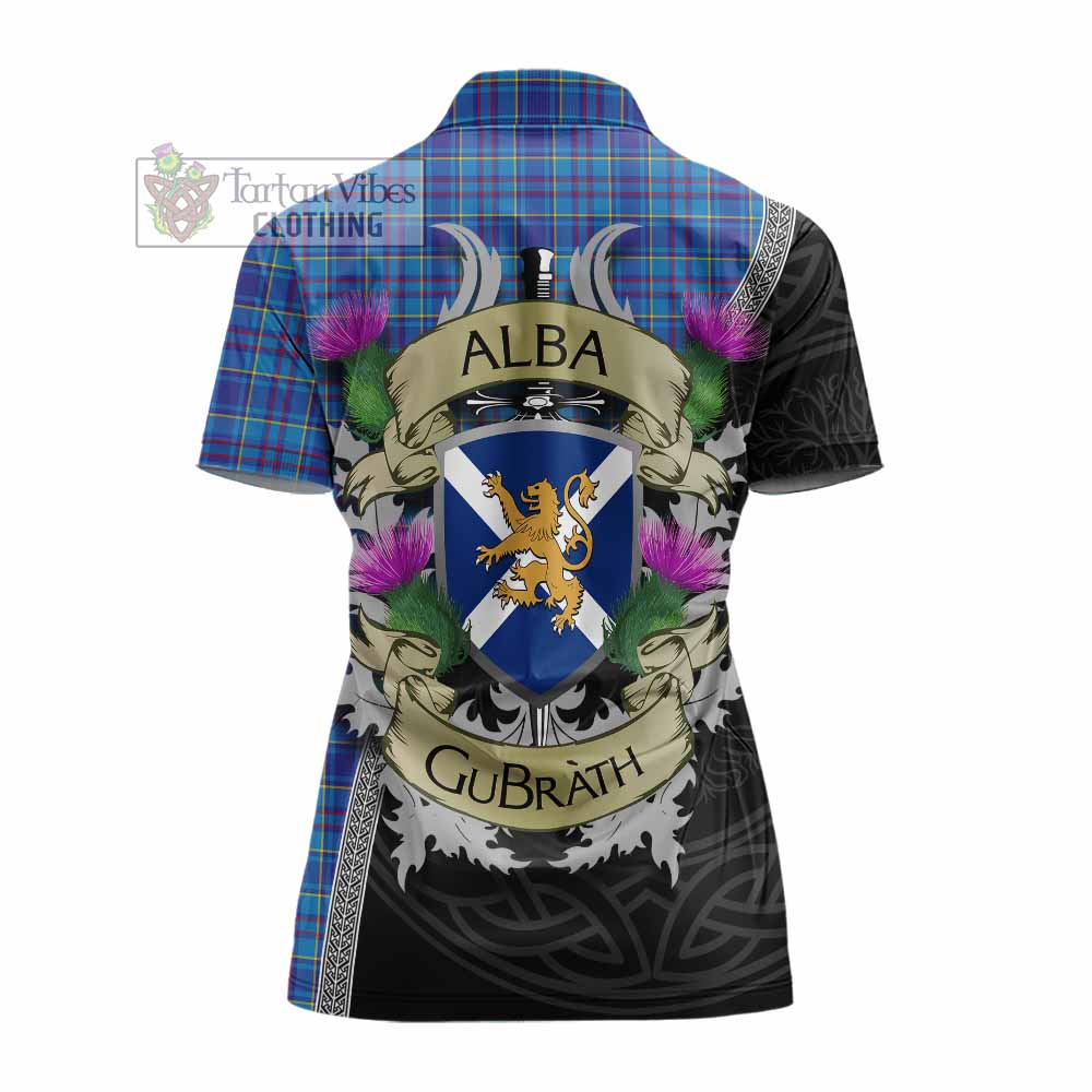 Tartan Vibes Clothing Mercer Tartan Family Crest Women's Polo Shirt Lion Rampant Royal Thistle Shield Celtic Inspired