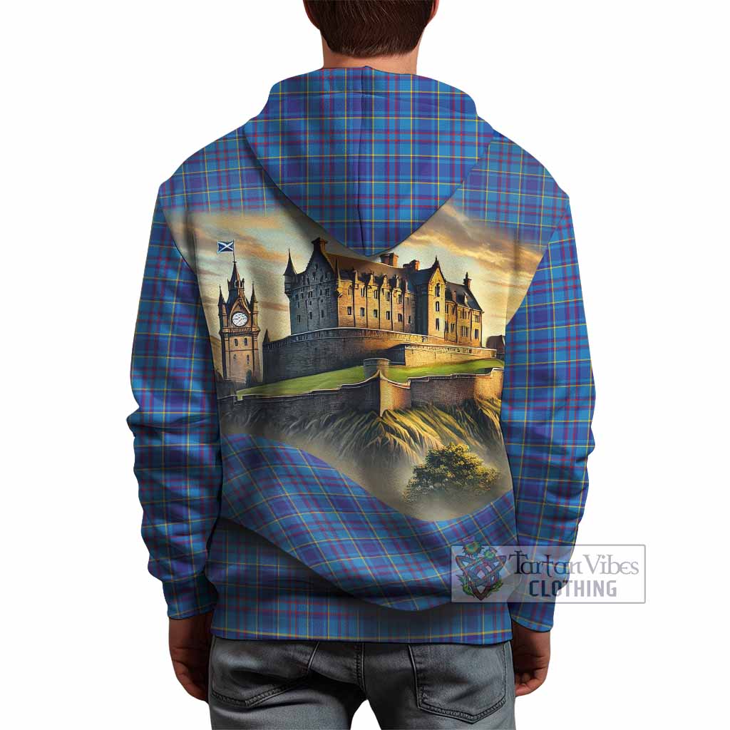 Tartan Vibes Clothing Mercer Tartan Family Crest Hoodie with Scottish Ancient Castle Style