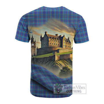 Tartan Vibes Clothing Mercer Tartan Family Crest Cotton T-shirt with Scottish Ancient Castle Style