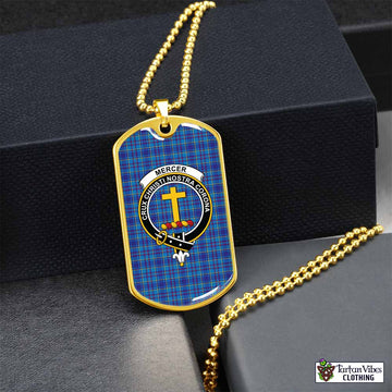 Tartan Vibes Clothing Mercer Tartan Dog Tag Necklace with Family Crest