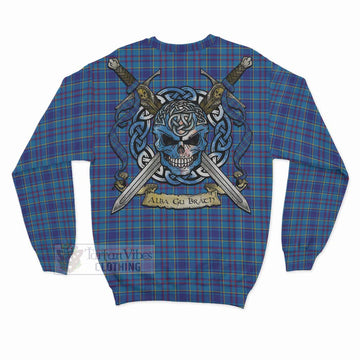 Tartan Vibes Clothing Mercer Tartan Sweatshirt with Family Crest Celtic Skull Style