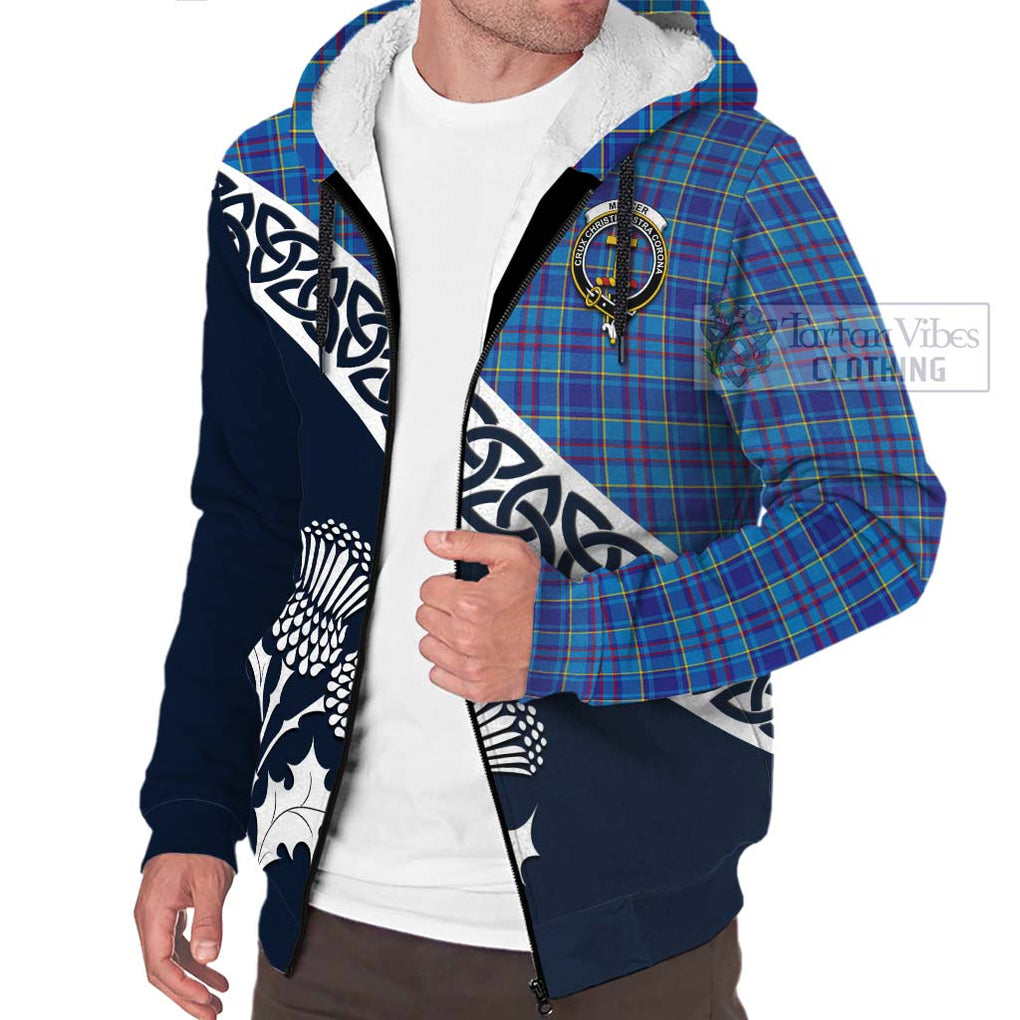 Tartan Vibes Clothing Mercer Tartan Sherpa Hoodie Featuring Thistle and Scotland Map