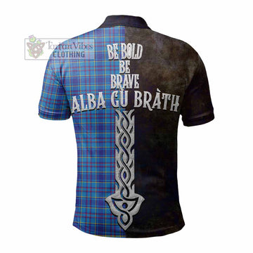 Tartan Vibes Clothing Mercer Tartan Family Crest Polo Shirt Alba Gu Brath Be Brave Lion Ancient Style