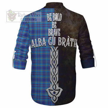 Mercer Tartan Family Crest Ghillie Kilt Shirt Alba Gu Brath Be Brave Lion Ancient Style