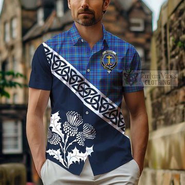 Mercer Tartan Hawaiian Shirt Featuring Thistle and Scotland Map