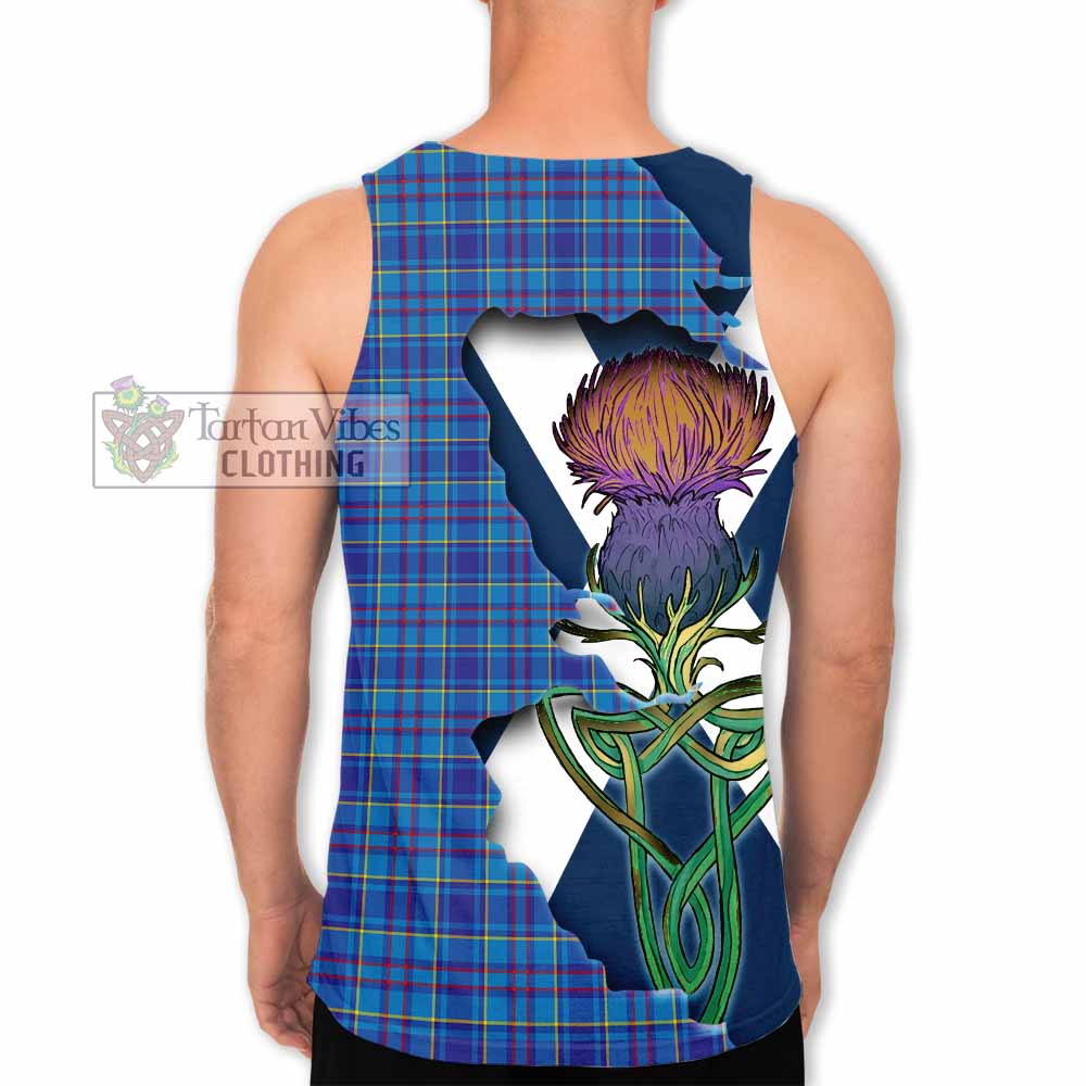 Tartan Vibes Clothing Mercer Tartan Family Crest Men's Tank Top Scottish Thistle Celtic Inspired