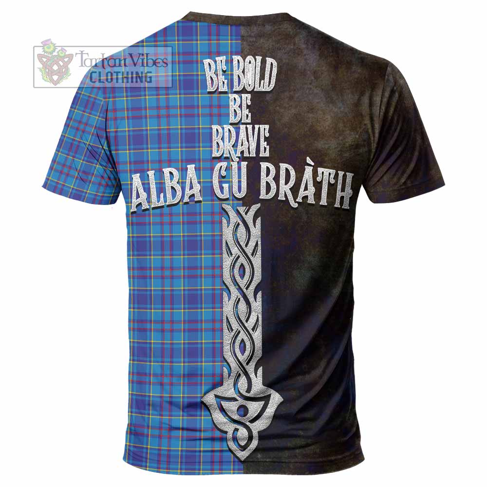 Tartan Vibes Clothing Mercer Tartan Family Crest T-Shirt Alba Gu Brath Be Brave Lion Ancient Style