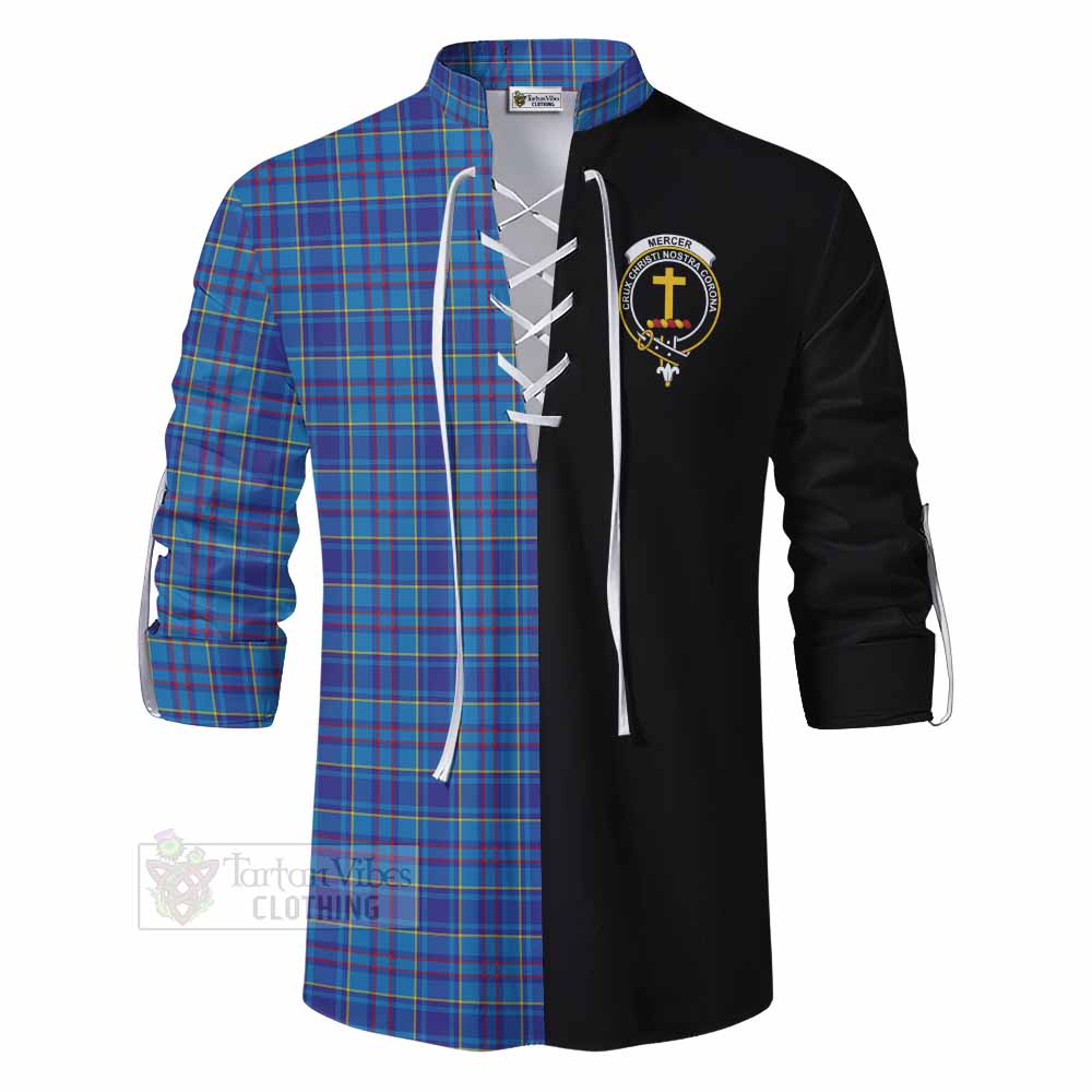 Tartan Vibes Clothing Mercer Tartan Ghillie Kilt Shirt with Family Crest and Half Of Me Style