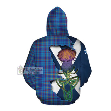 Tartan Vibes Clothing Mercer Tartan Family Crest Cotton Hoodie Scottish Thistle Celtic Inspired