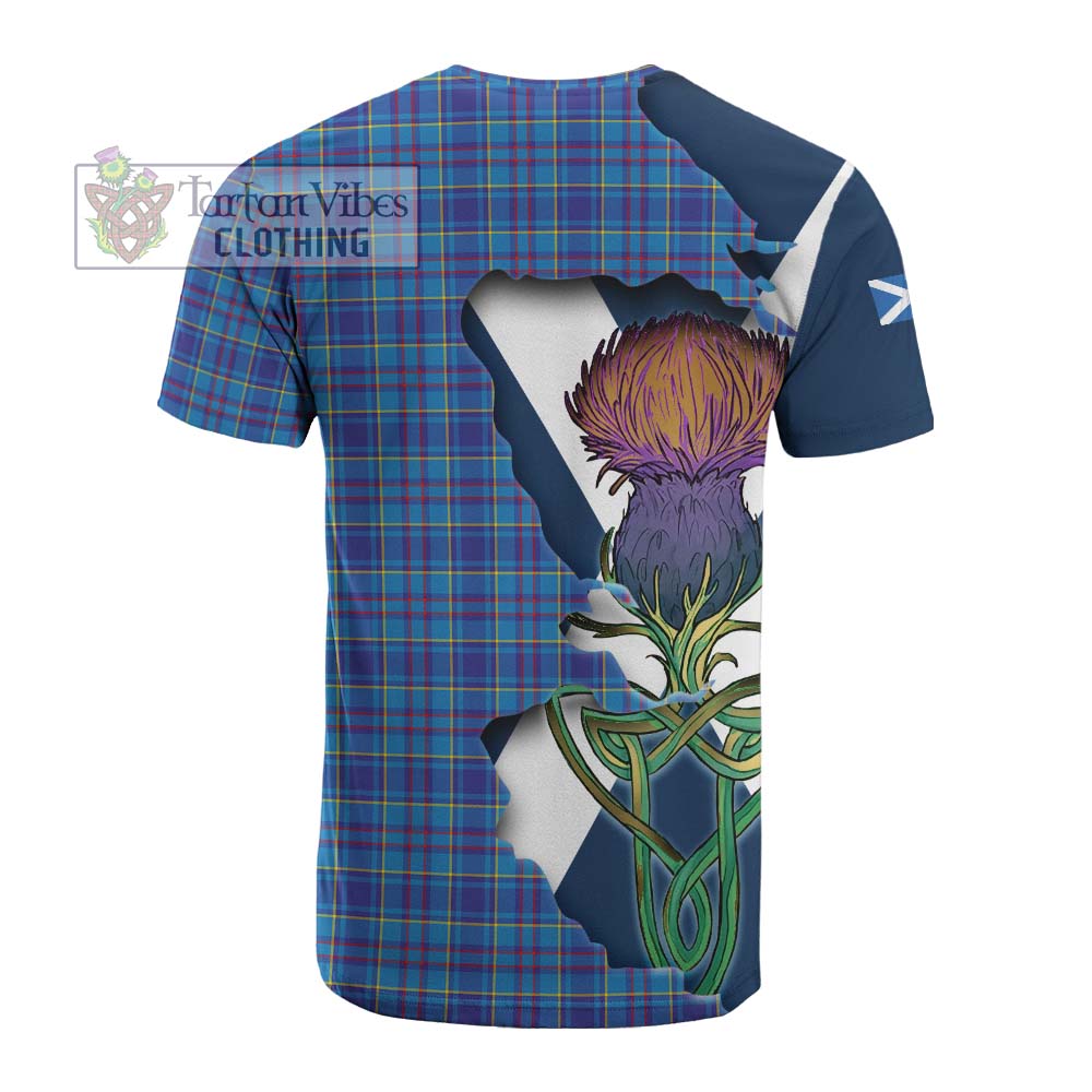 Tartan Vibes Clothing Mercer Tartan Family Crest Cotton T-shirt Scottish Thistle Celtic Inspired