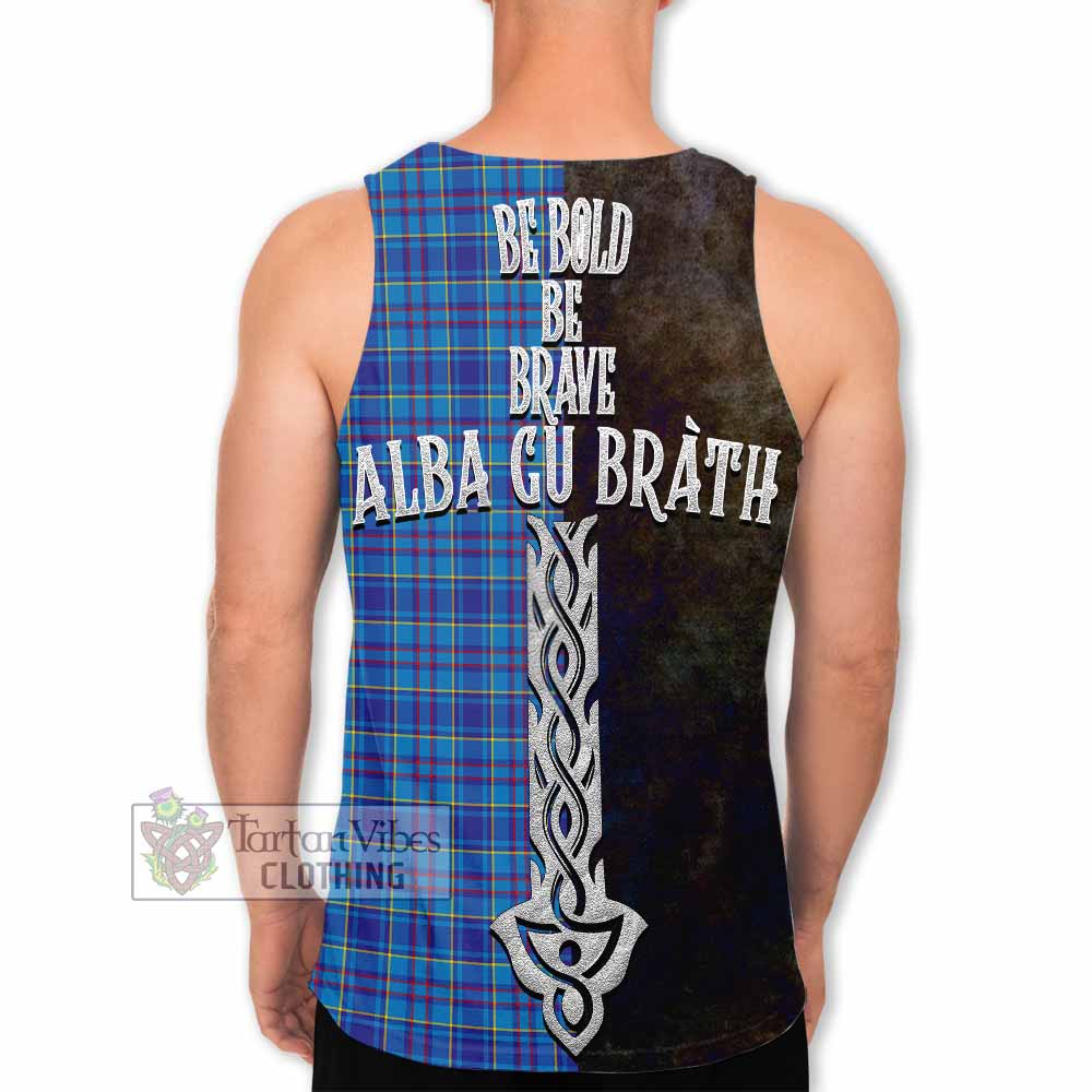Tartan Vibes Clothing Mercer Tartan Family Crest Men's Tank Top Alba Gu Brath Be Brave Lion Ancient Style