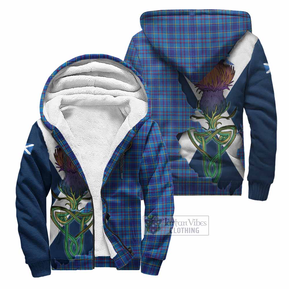 Tartan Vibes Clothing Mercer Tartan Family Crest Sherpa Hoodie Scottish Thistle Celtic Inspired
