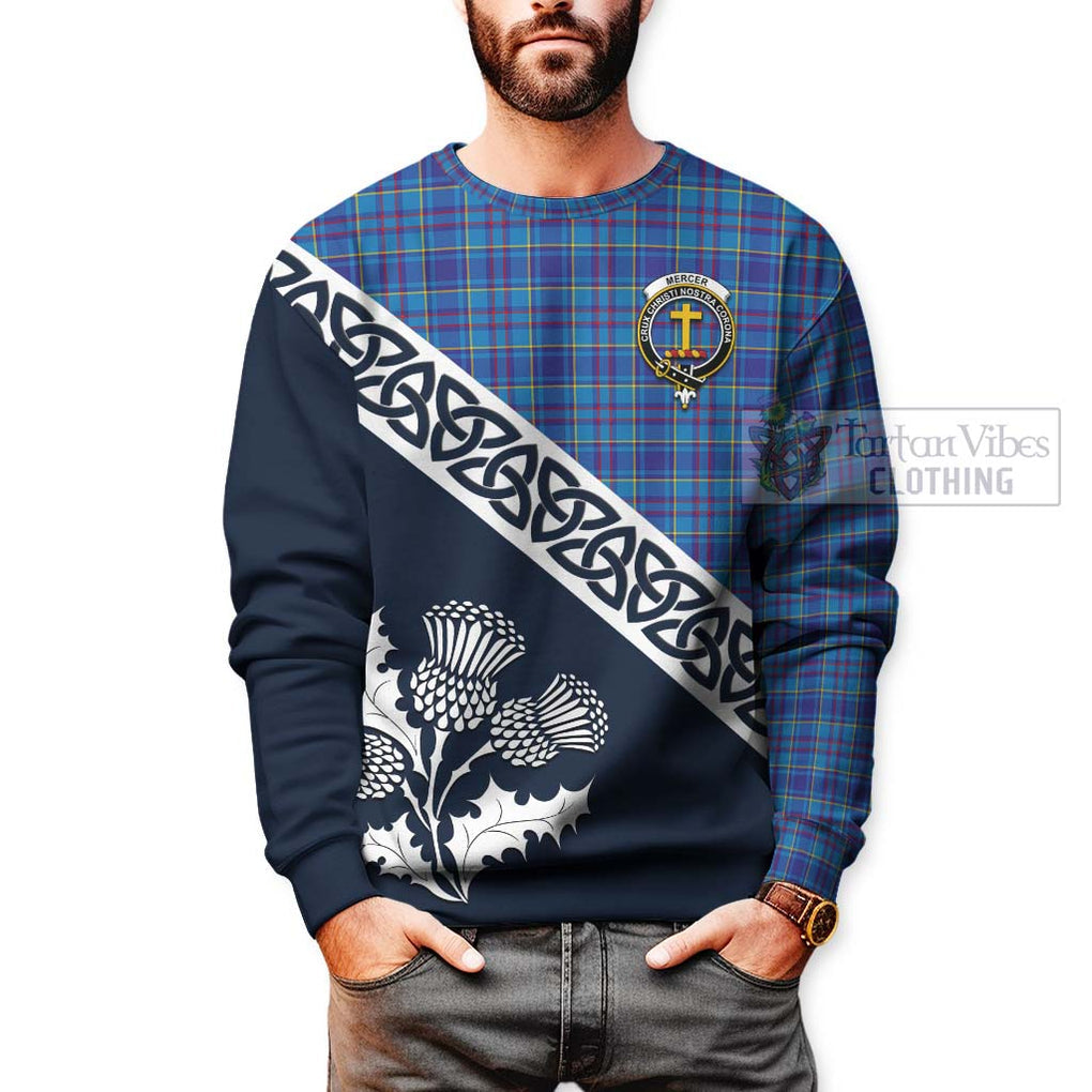 Tartan Vibes Clothing Mercer Tartan Sweatshirt Featuring Thistle and Scotland Map