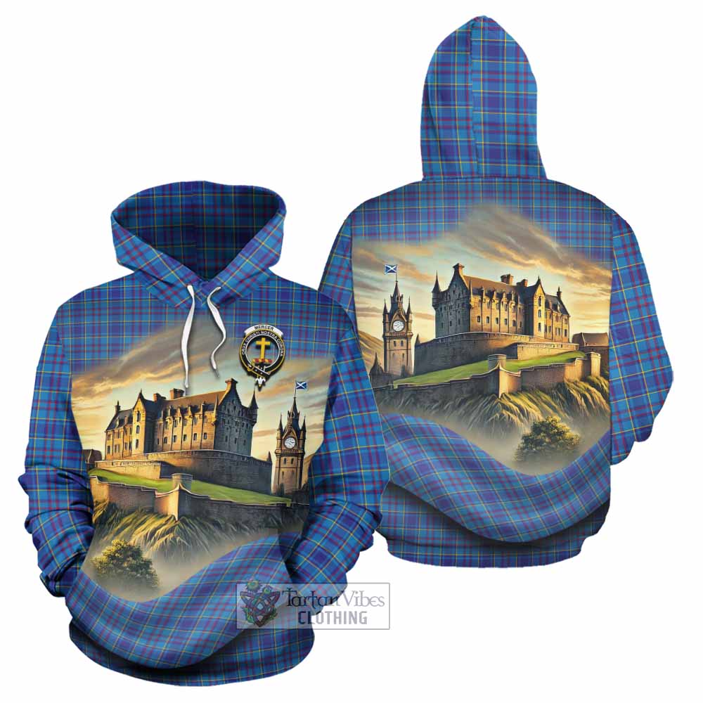 Tartan Vibes Clothing Mercer Tartan Family Crest Hoodie with Scottish Ancient Castle Style