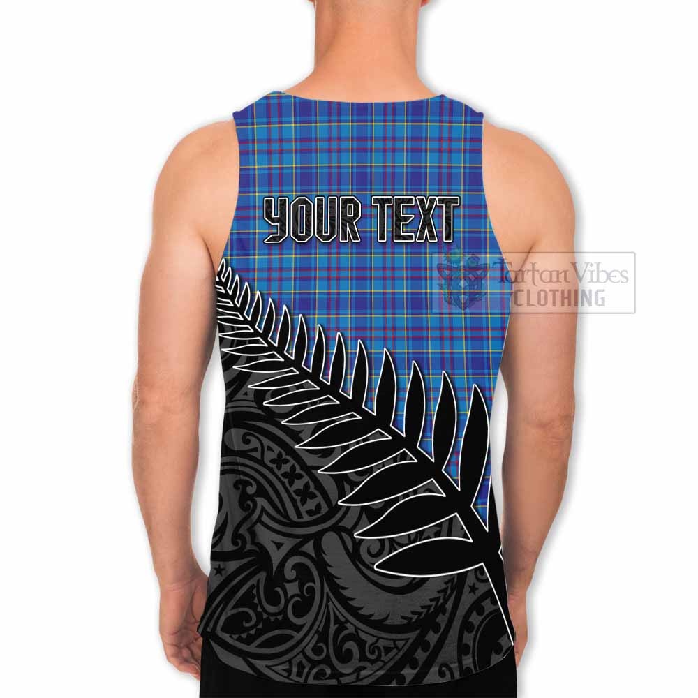 Tartan Vibes Clothing Mercer Crest Tartan Men's Tank Top with New Zealand Silver Fern Half Style
