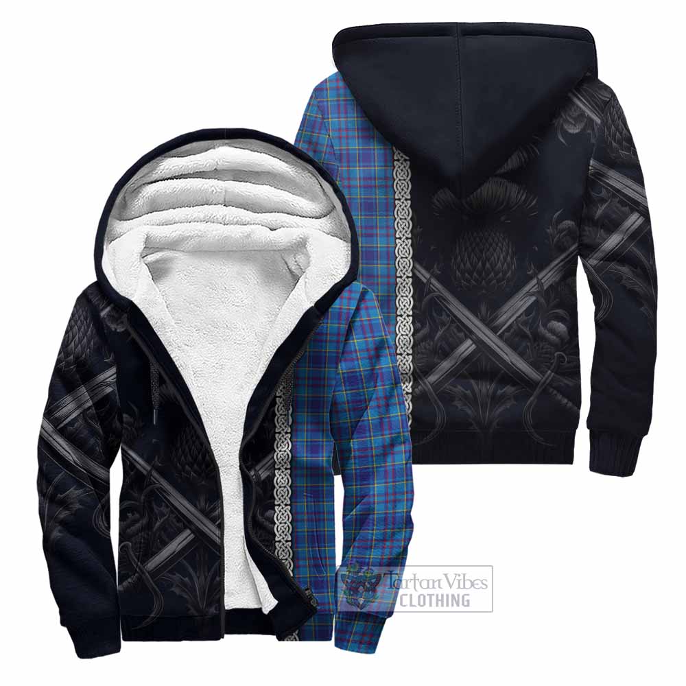 Tartan Vibes Clothing Mercer Tartan Sherpa Hoodie with Family Crest Cross Sword Thistle Celtic Vibes