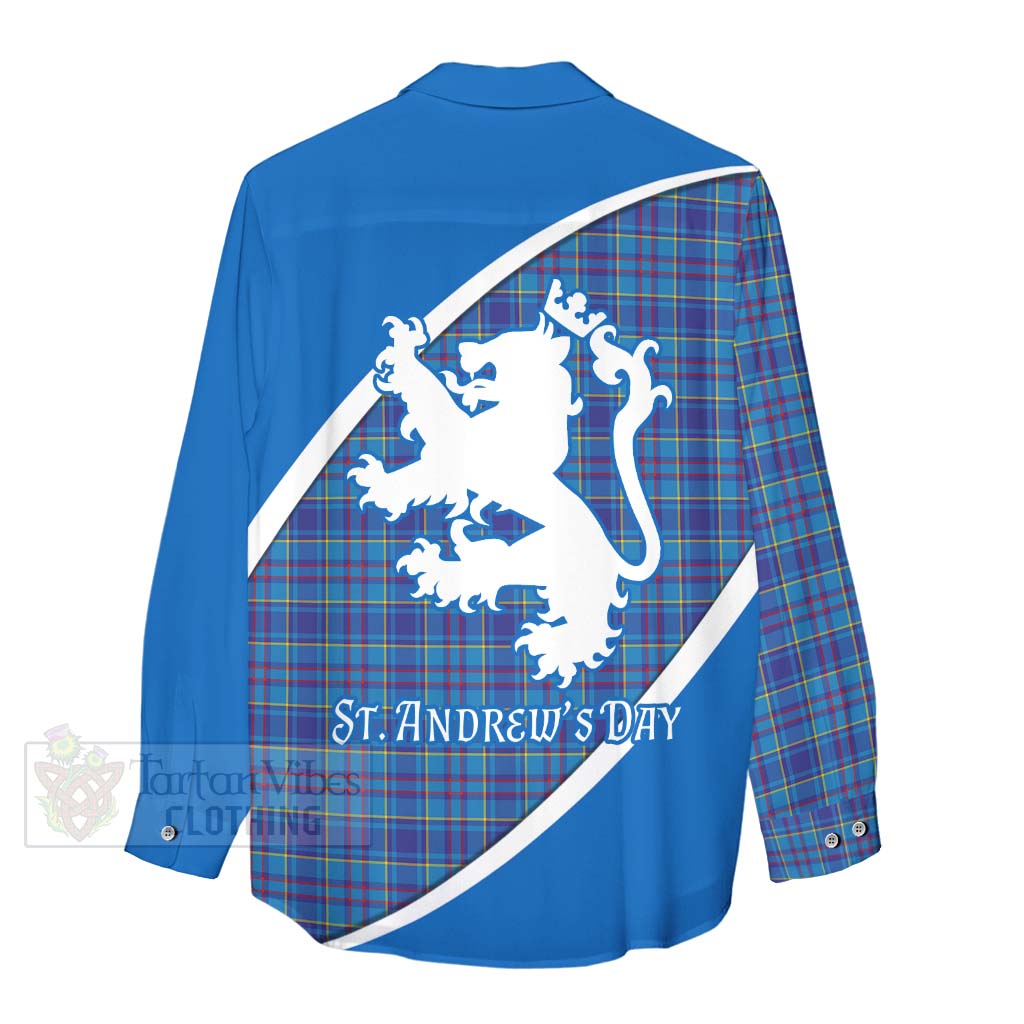 Tartan Vibes Clothing Mercer Family Crest Tartan Women's Casual Shirt Celebrate Saint Andrew's Day in Style