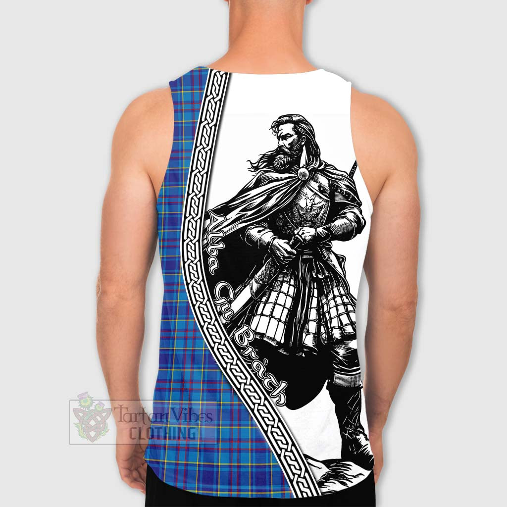 Tartan Vibes Clothing Mercer Tartan Clan Crest Men's Tank Top with Highlander Warrior Celtic Style