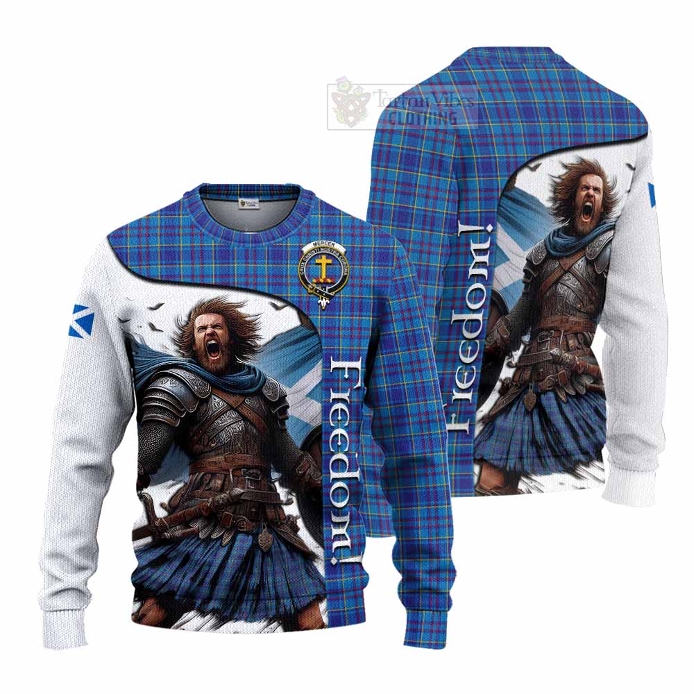 Tartan Vibes Clothing Mercer Crest Tartan Knitted Sweater Inspired by the Freedom of Scottish Warrior