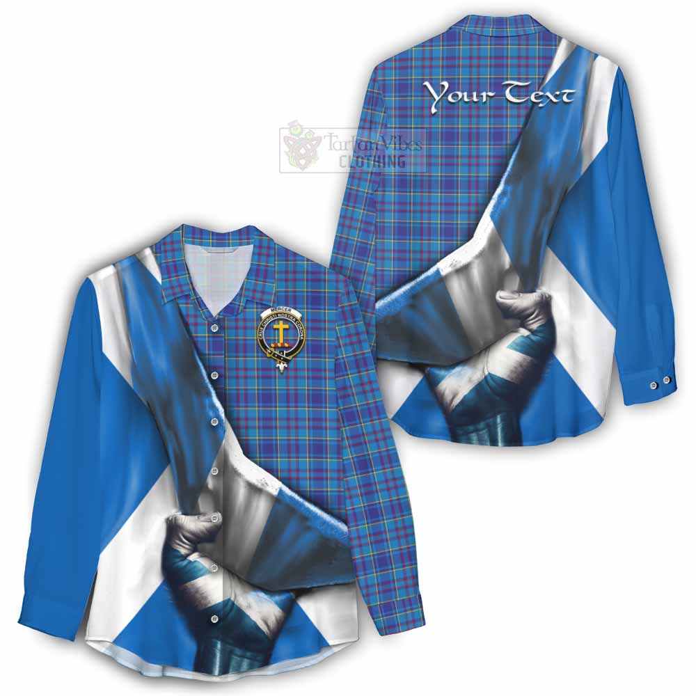 Tartan Vibes Clothing Mercer Tartan Women's Casual Shirt with Family Crest Scotland Patriotic Style