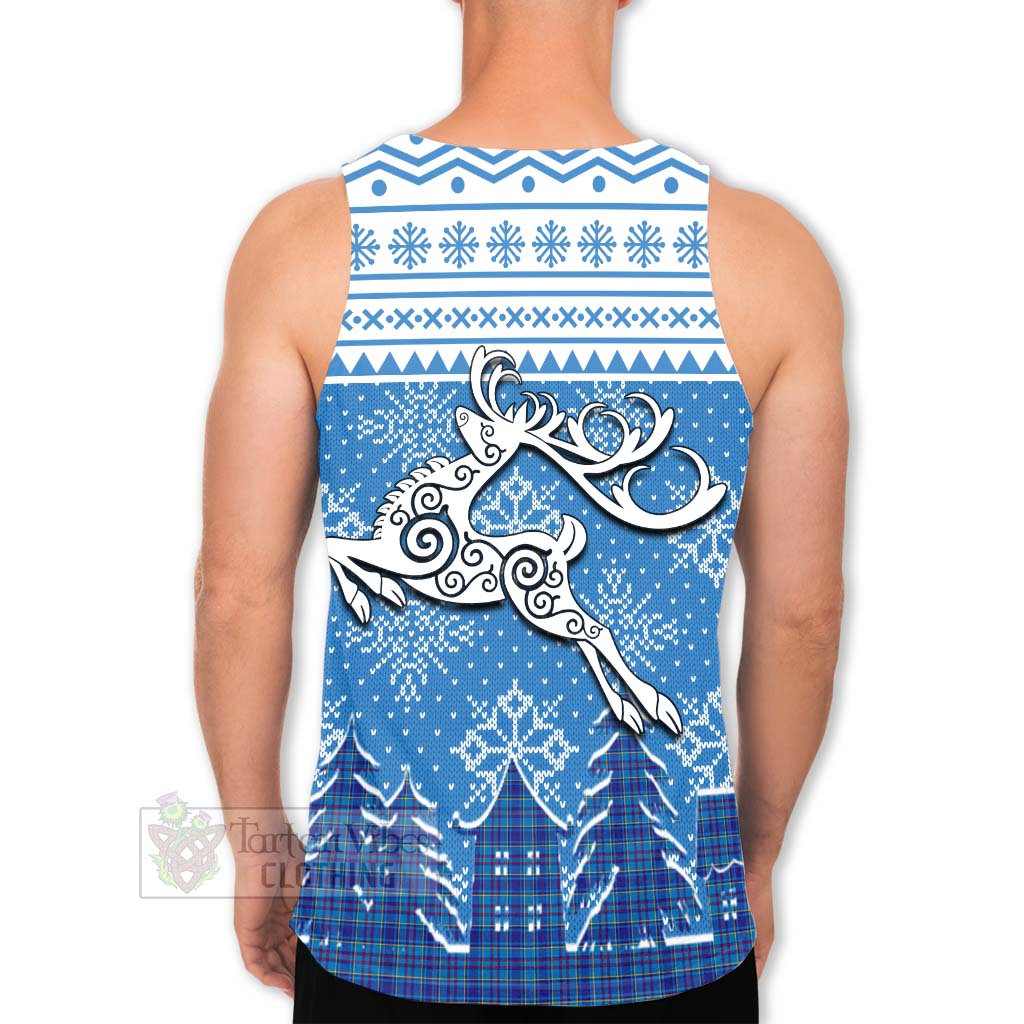 Tartan Vibes Clothing Mercer Clan Christmas Men's Tank Top Celtic Reindeer Style