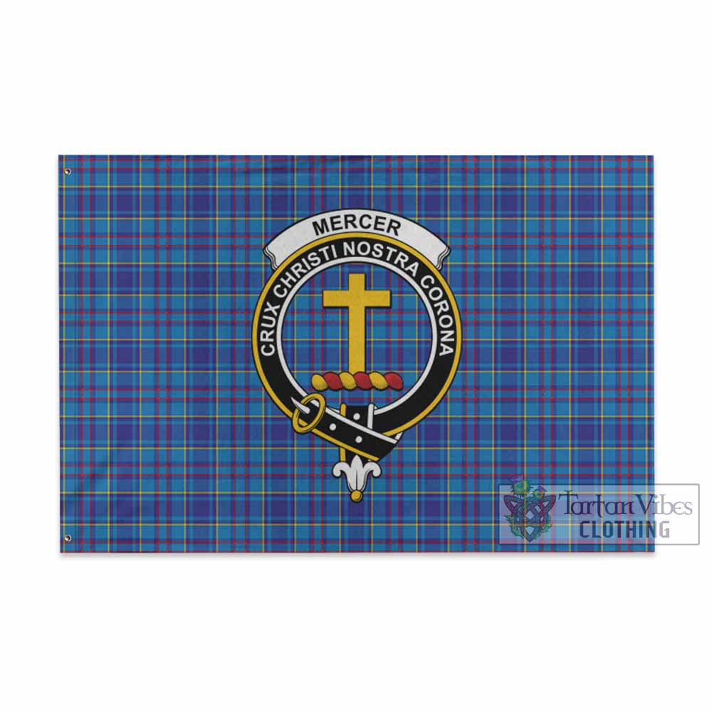 Tartan Vibes Clothing Mercer Tartan House Flag with Family Crest